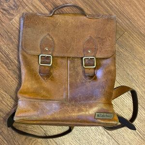 Zatchels distressed leather backpack